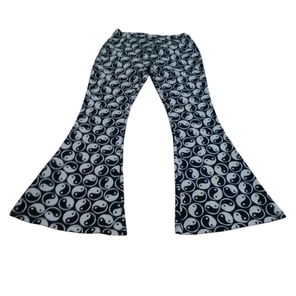 SO good for life Pants - Yin Yang Pattern in Black and White Bell-bottoms